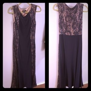 Navy and Nude Formal Dress